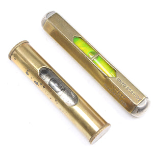 2x Old Small Brass Levels - 2 1/2" & 2 7/8"