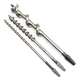 3x Old Stanley Twist Auger Drill Bits - 4/16", 8/16", 16/16"