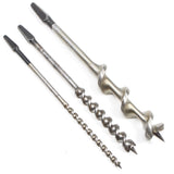 3x Old Stanley Twist Auger Drill Bits - 4/16", 8/16", 16/16"