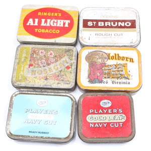 6x Old Tobacco Tins