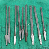 9x Old Spoon Bits in Tool Roll