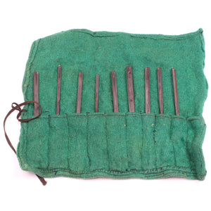9x Old Spoon Bits in Tool Roll