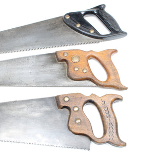 3x Old Hand Saws – 21", 22", 25” - 5tpi, 8tpi, 10tpi (Beech)