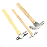3x Old Hammers - Claw, Cross-Pein, Ball-Pein (Ash, Hickory)