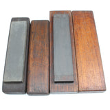2x Boxed Oilstone Sharpening Stones - Coarse & Medium (Mahogany)