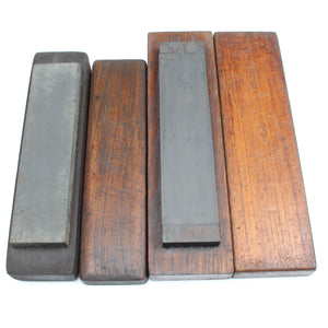 2x Boxed Oilstone Sharpening Stones - Coarse & Medium (Mahogany)