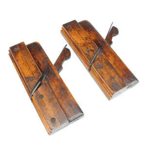 2x Old Budd (London) Wooden Planes - Bead - 5/16", 7/16" (Beech)
