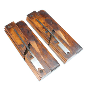 2x Old Budd (London) Wooden Planes - Bead - 5/16", 7/16" (Beech)