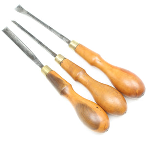 6x Old Small Marples Wood Carving Tools (Boxwood, Mahogany)