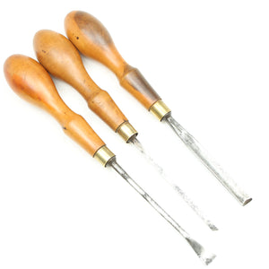 6x Old Small Marples Wood Carving Tools (Boxwood, Mahogany)