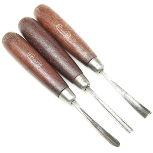 6x Old Small Marples Wood Carving Tools (Boxwood, Mahogany)