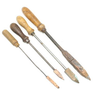 4x Vintage Soldering Irons (Display) - UK ONLY