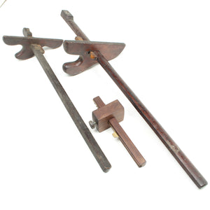 Old Wooden Panel Gauges & Mortice Gauge (Mahogany)