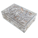 Old Decorative Metal Box - Japanese Scene