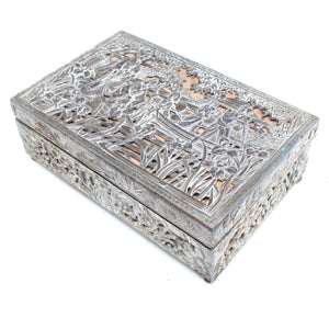 Old Decorative Metal Box - Japanese Scene