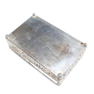 Old Decorative Metal Box - Japanese Scene