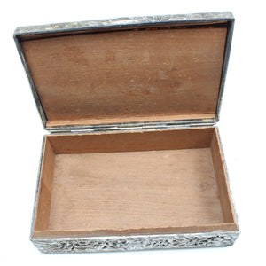 Old Decorative Metal Box - Japanese Scene