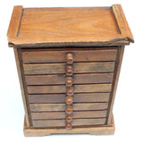 Old Miniature Wooden Chest Of Drawers Storage