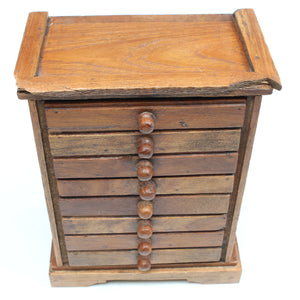 Old Miniature Wooden Chest Of Drawers Storage