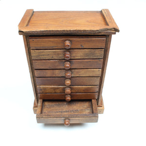 Old Miniature Wooden Chest Of Drawers Storage