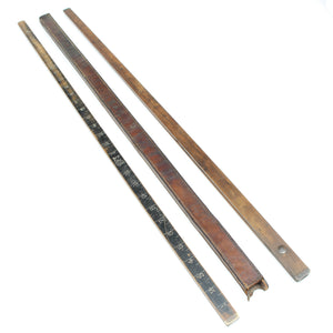 2x Old John Rabone Long Wooden Folding Rules