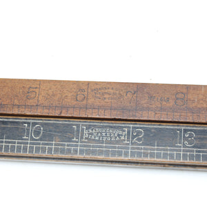 2x Old John Rabone Long Wooden Folding Rules