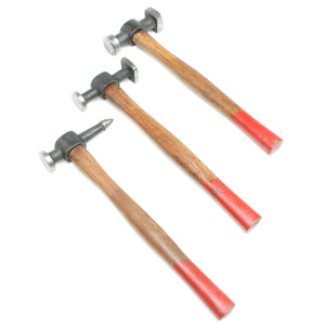 3x Old Metalwork Hammers