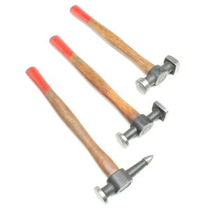 3x Old Metalwork Hammers