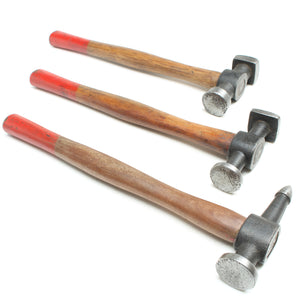 3x Old Metalwork Hammers