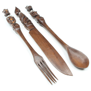 Wooden Tribal Ornamental Cutlery - UK ONLY