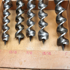 Old Boxed Twist Auger Drill Bits Set