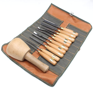 SOLD - Ashley Iles Wood Carving Tool Set + Mallet (Beech)