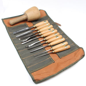 SOLD - Ashley Iles Wood Carving Tool Set + Mallet (Beech)
