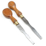 2x Old Turnscrew Screwdrivers - 4 1/2" - 5 1/2" (Beech)