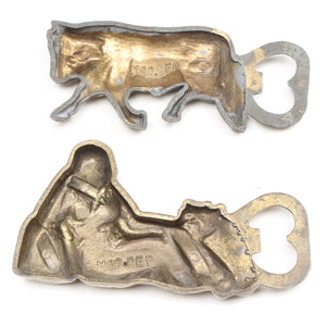 Old Bull and Goddess Bottle Openers