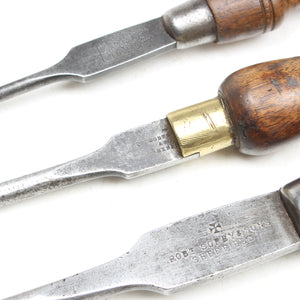3x Old Robert Sorby (Sheffield) Screwdrivers (Beech, Boxwood)