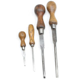 4x Old Wooden Handled Screwdrivers (Ash, Beech)