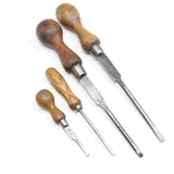 4x Old Wooden Handled Screwdrivers (Ash, Beech)