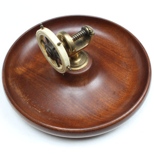 Old Ships Wheel Nutcracker Wooden Bowl - 9 1/2"