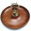 Old Ships Wheel Nutcracker Wooden Bowl - 9 1/2"