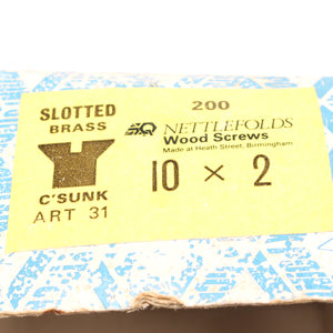 Box Of Nettlefolds CSK Brass Screws – 2” x 10