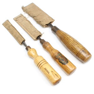 3x Old Sorby & Ward Gouges (Ash)