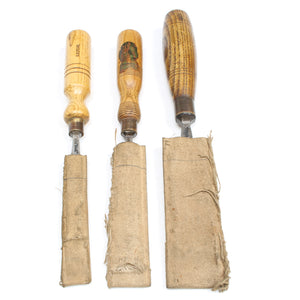 3x Old Sorby & Ward Gouges (Ash)