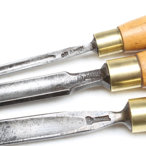 3x Old I Sorby Firmer Gouges (Boxwood)