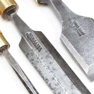 3x Old Woodwork Bevel Edge Chisels (Boxwood)