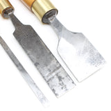 3x Old Woodwork Bevel Edge Chisels (Boxwood)