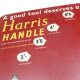 Old Metal Harris Tool Handles Sign - 19 1/2" x 13 1/2"
