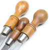 3x Old Large Named Sheffield Wooden Handled Screwdrivers (Boxwood)