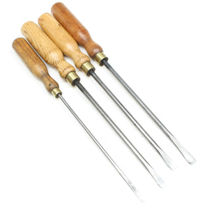 4x Old Wooden Handled Screwdrivers (Ash)