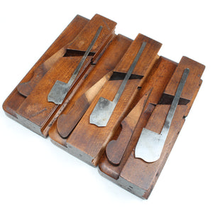 3x C Nurse (Maidstone) Wooden Ovolo and Ogee Planes (Beech)